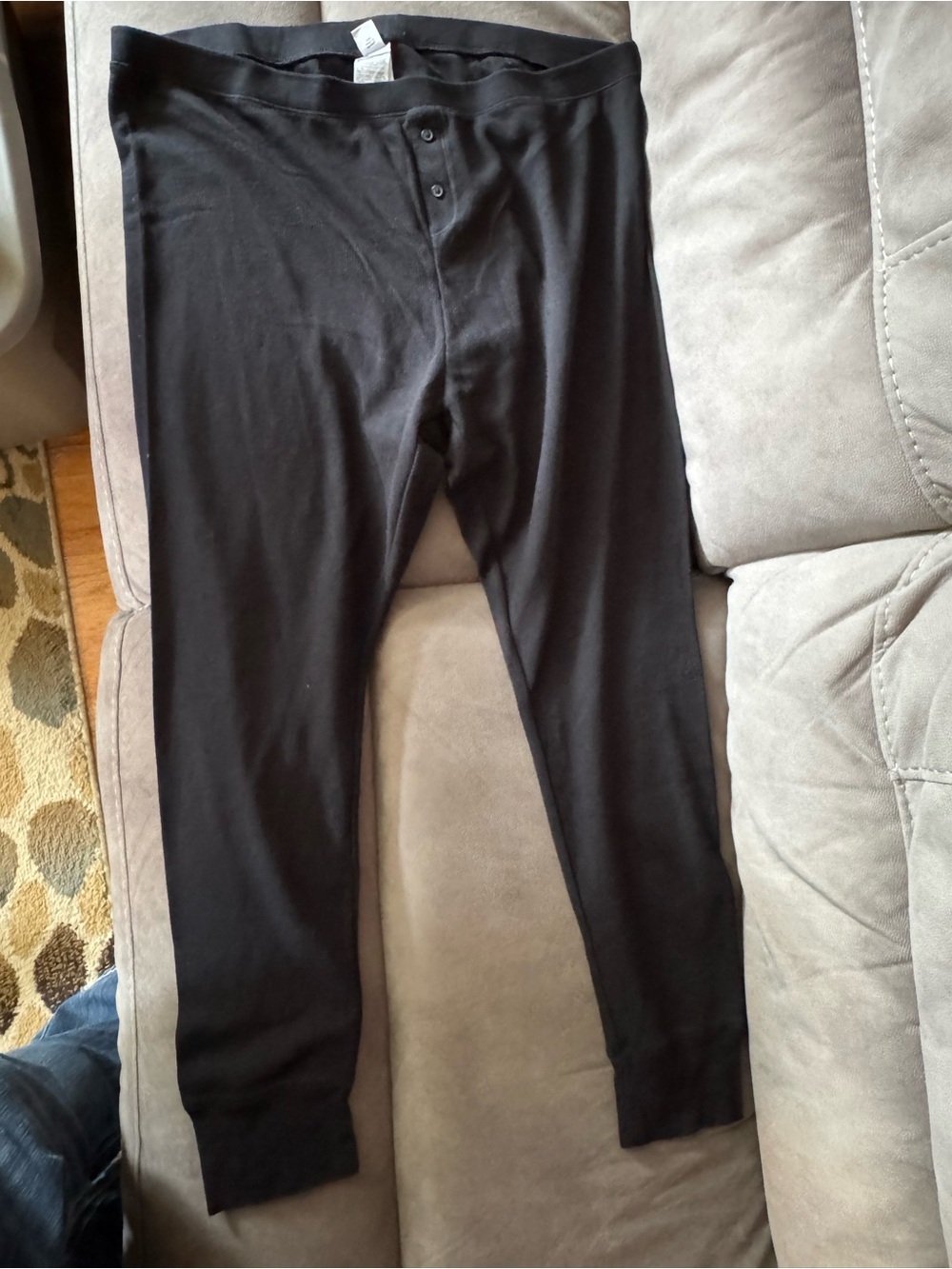 Old Navy Black Thermal Henley Long Johns - 3X
